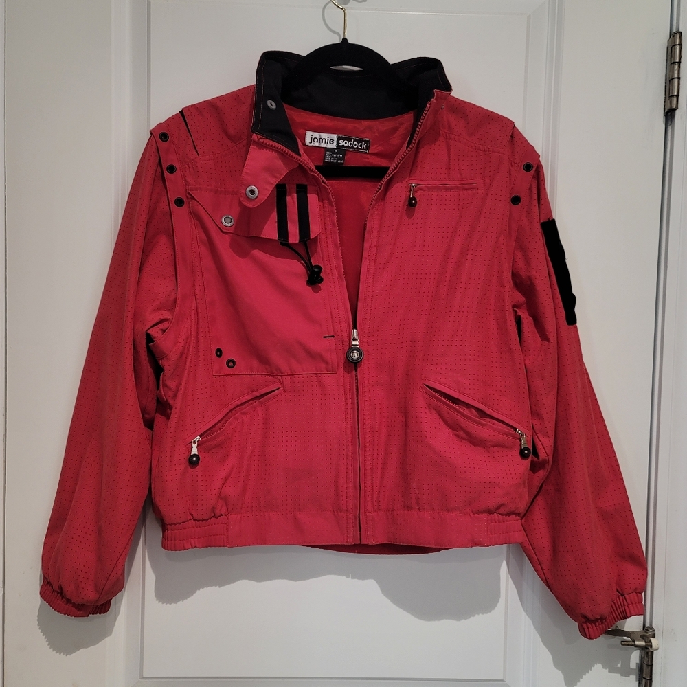 Jamie Sadock Amazing Tons of Pockets Jacket Removable Sleeves Size S